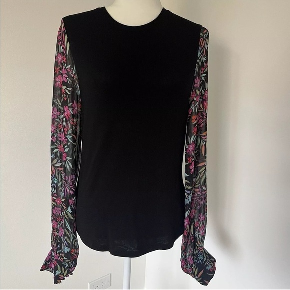Generation Love Noelle Tropical Top black/tropical Silk Sz M *A22 - Picture 2 of 3